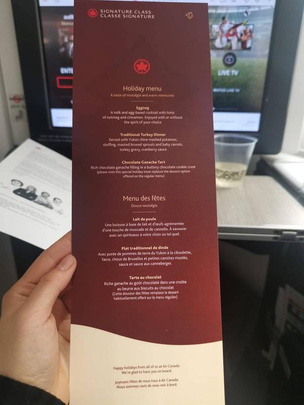Air Canada business class flight from Toronto to Seoul (on Boeing 787-9). Food was served as buffet or a la carte along with some great