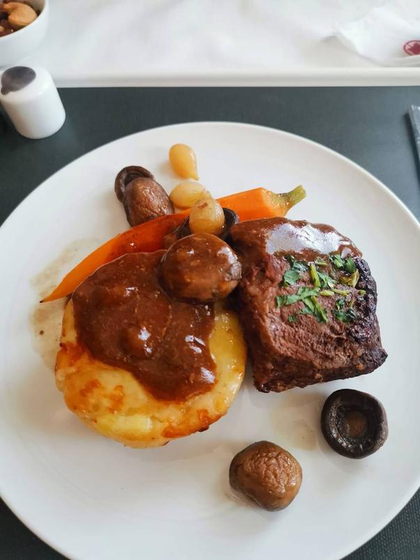 Air Canada business class flight from Toronto to Seoul (on Boeing 787-9). Food was served as buffet or a la carte along with some great