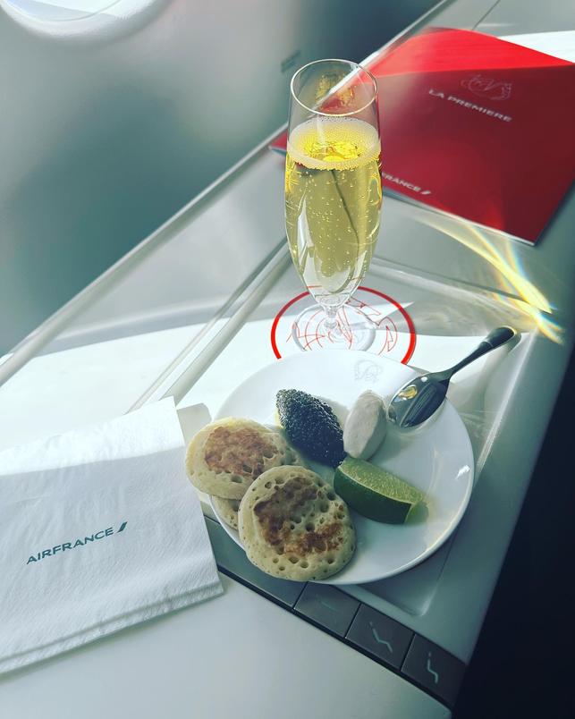 Air France La Premiere business class long-haul flight.