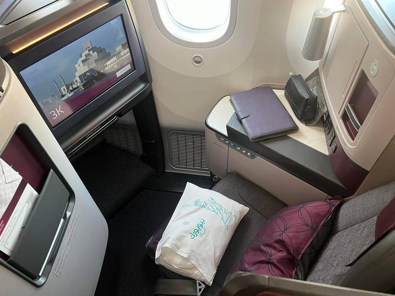 Qatar Airways business class Doha to Manchester