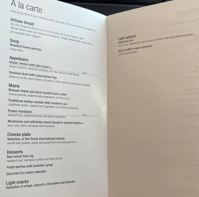 Qatar Airways business class Doha to Manchester