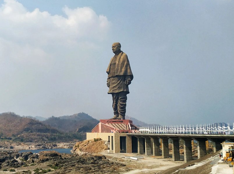 Standing at an incredible 790 feet tall (including its base), the Statue of Unity in Kevadia (India) holds the title of the tallest statue