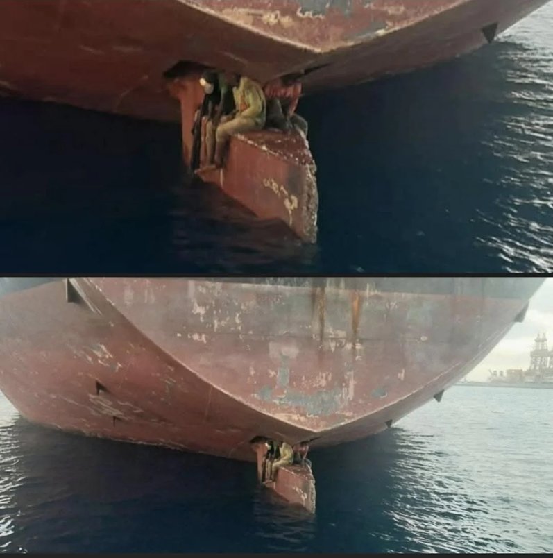 These three men sat on a ship's rudder for 11 days from Nigeria to Spain and survived the journey