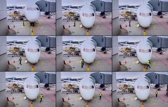 Lufthansa's Boeing 787 airplane front