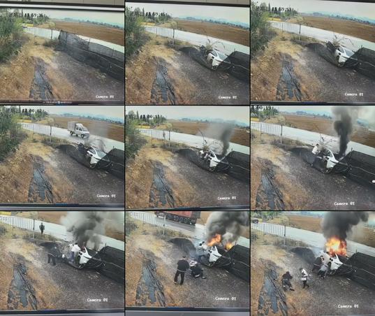 An #EV car (possibly an MG IM5) spins