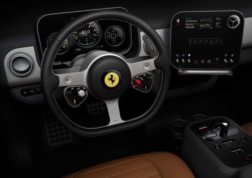 A look inside the interior of the new Ferrari EV called Luce.