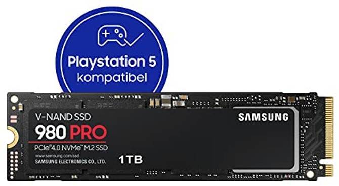 PS5 compatible SSD drive Samsung 980 PRO 1TB PCIe 4.0 M.2 £126.66 at Amazon