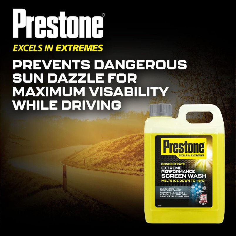 Preston 2.5L litres car screenwash for £4.50 - makes up to 50 litres, protects down to -18c