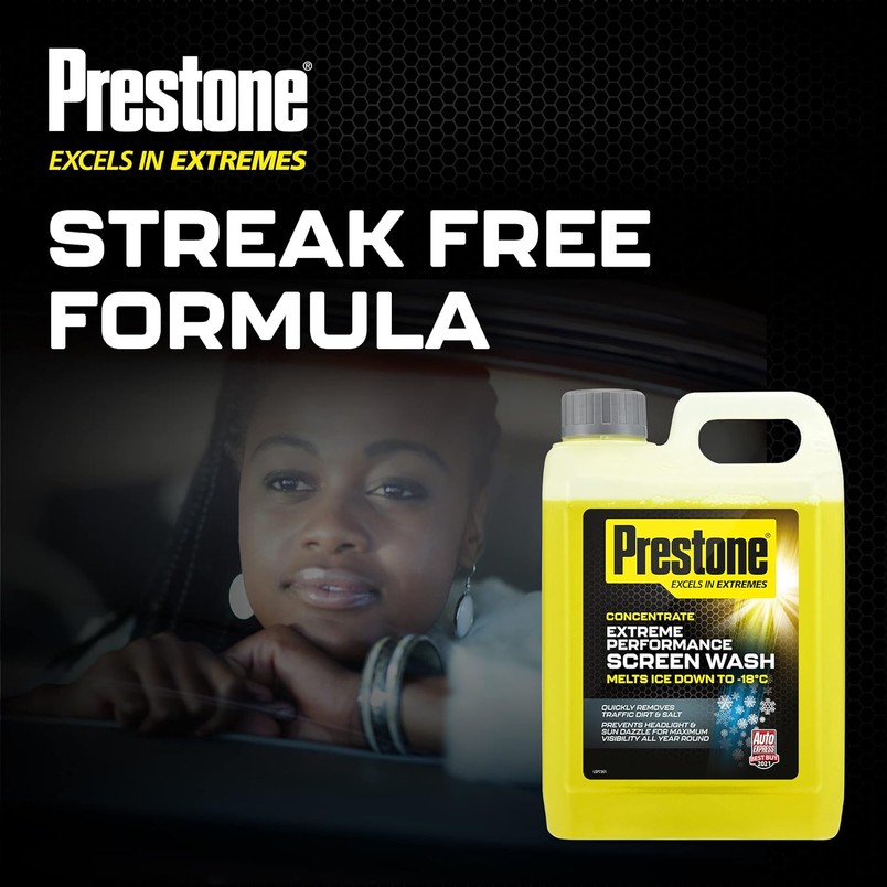 Preston 2.5L litres car screenwash for £4.50 - makes up to 50 litres, protects down to -18c
