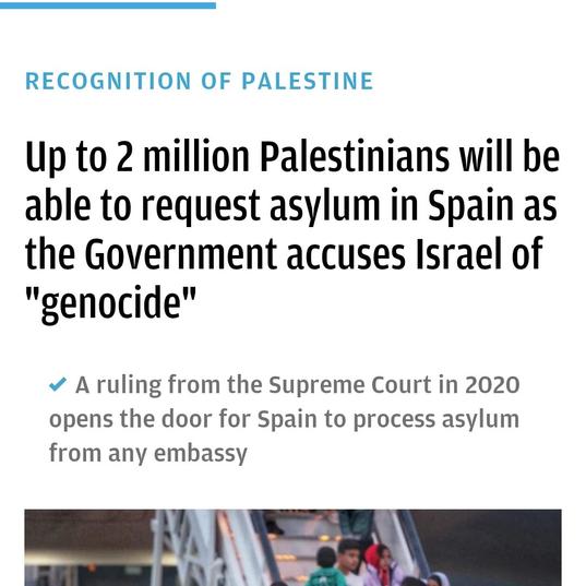 Spain accuses Israel of genocide opening their doors to 2 million Gaza refugees