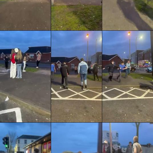 A group of children terrorising people