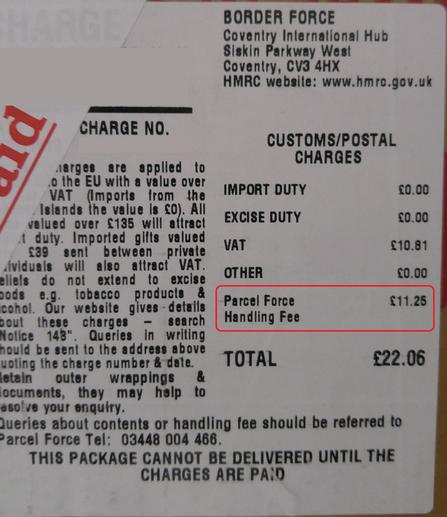 Why do Parcelforce and Royal Mail charge a clearance/admin fee and how to avoid paying it