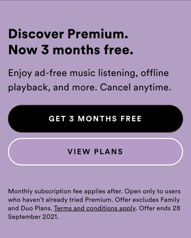 Spotify Premium free for 3 months (new accounts)