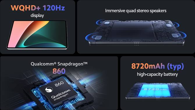 Xiaomi Mi Pad 5 6GB+128GB (Snapdragon 860, 11" WQHD+ 120Hz display, High capacity battery, 33W) £289 from Xiaomi UK