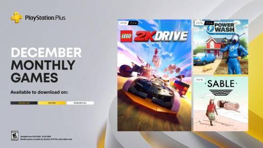 PlayStation Plus December 2023 Monthly Games:  Lego N2K Drive, Sable, and Powerwasher Simulator