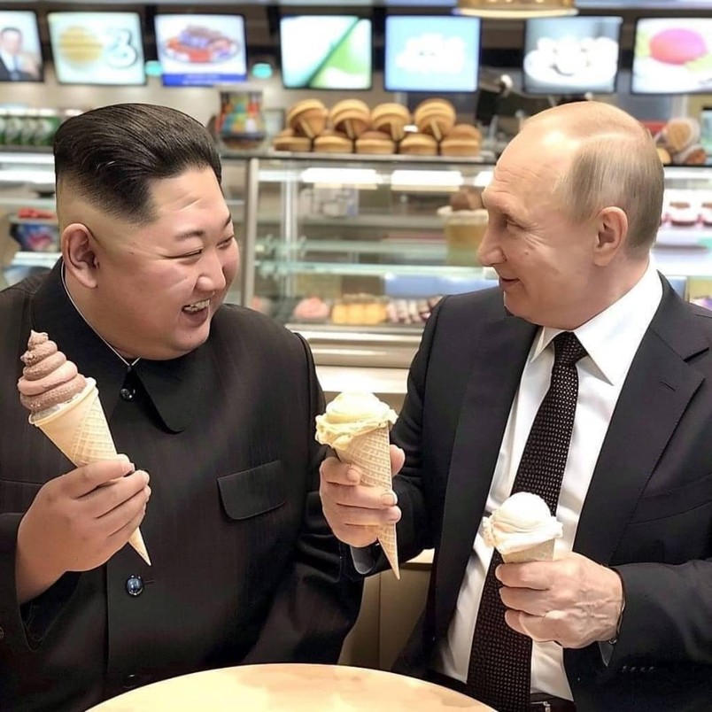 Vladimir Putin and Kim Jong-un get together
