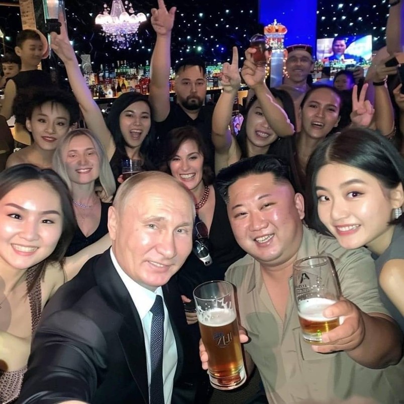 Vladimir Putin and Kim Jong-un get together