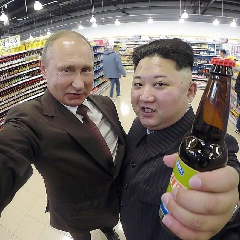 Vladimir Putin and Kim Jong-un get together