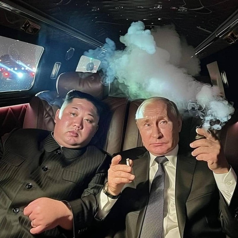 Vladimir Putin and Kim Jong-un get together