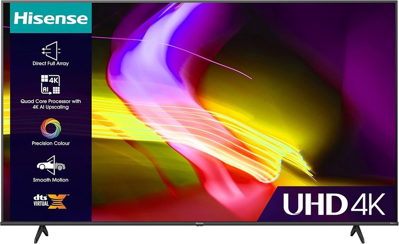 Hisense 65" inch UHD 4K TV 65E6KTUK - Direct Full Array LEDs, Dolby Vision, YouTube, Freeview £389
