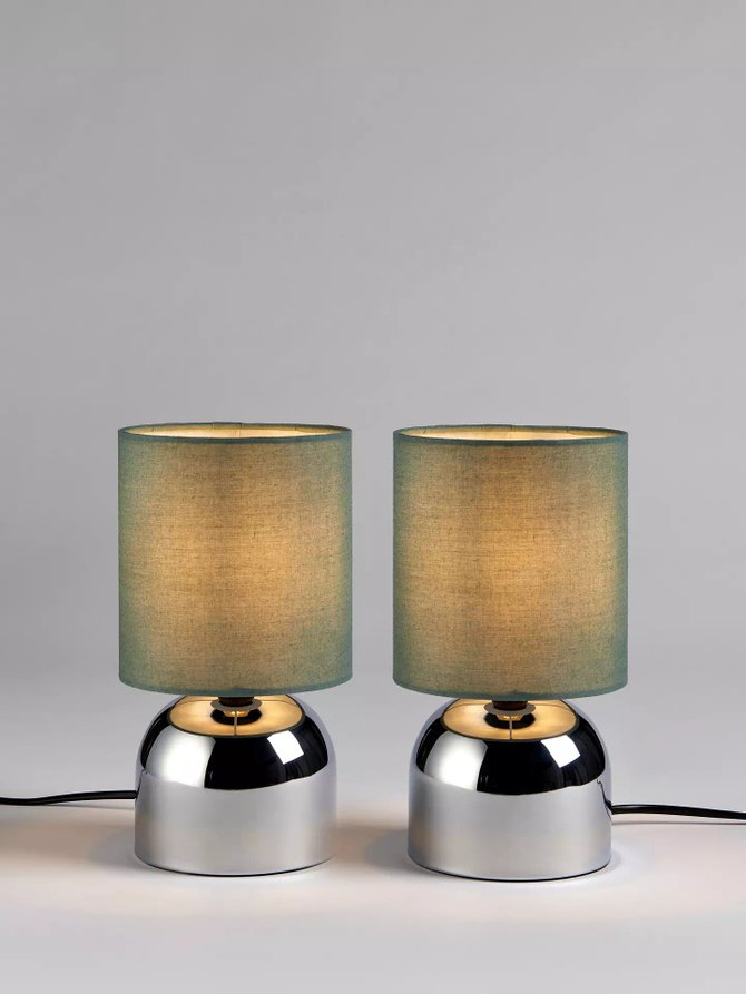 John Lewis set of 2 Lucy touch table lamps in Alpine/Chrome £12.00 from John Lewis & Partners