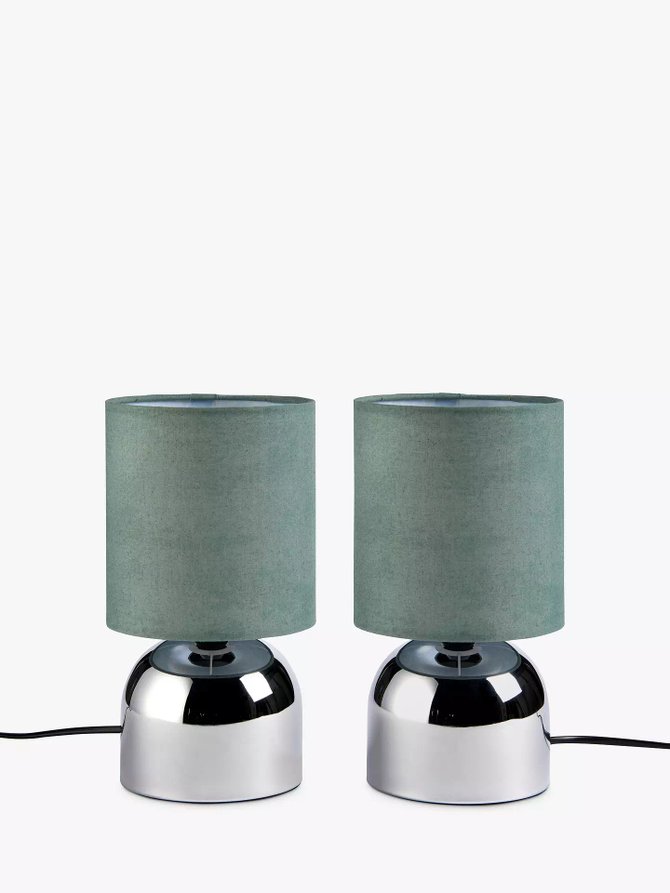 John Lewis set of 2 Lucy touch table lamps in Alpine/Chrome £12.00 from John Lewis & Partners