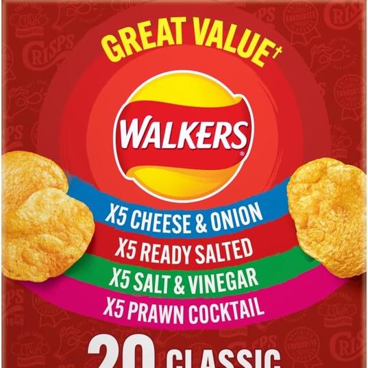 Walkers Classic Variety Multipack Crisps Box 20x25g £3.15 from Amazon