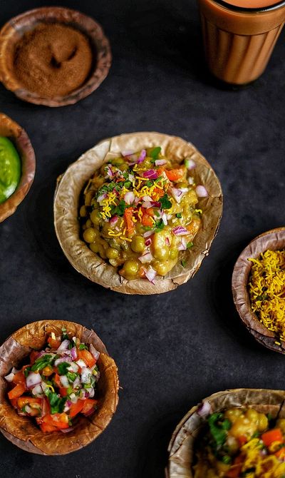 I love this chaat a lot and can even eat it like a salad. It is full of flavors and aroma. It is made by boiling dry white peas. When the