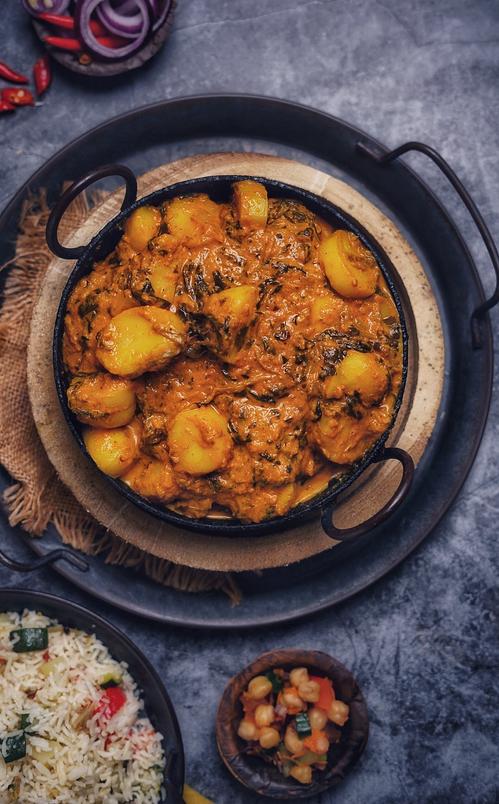 Recipe for Palak Aloo or Spinach Aloo Curry