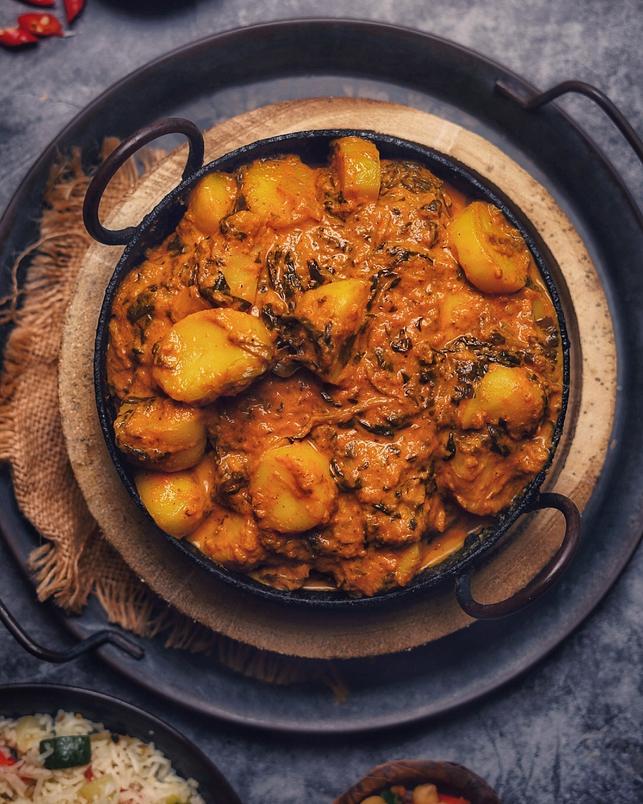 Recipe for Palak Aloo or Spinach Aloo Curry