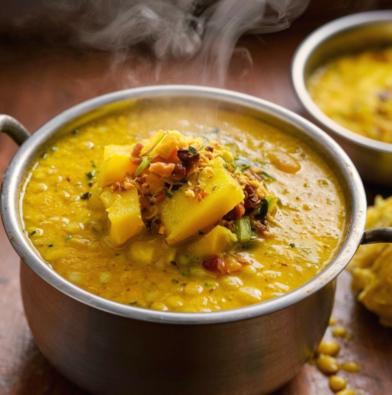 Andhra-style raw mango dal with Sorakaya(lauki, Bottle gourd) also known as, Mamidikaya Pappu is one dish you definitely need to try this mango season.