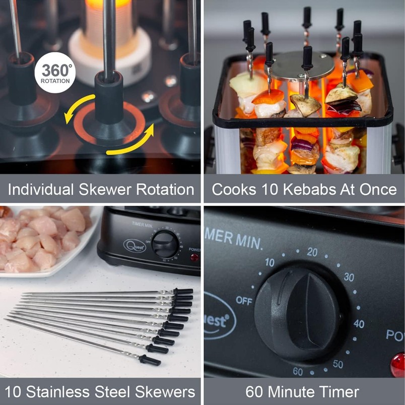 Quest 10 skewer electric kebab rotisserie grill £19.99 from Currys