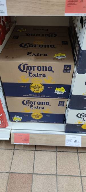 Corona beer 24 X 330ML bottles £11 in Sainsbury’s stores