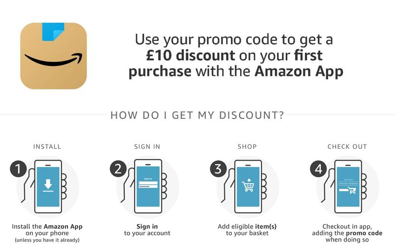 £10 off £25+ spend when you use the Amazon App for the first time