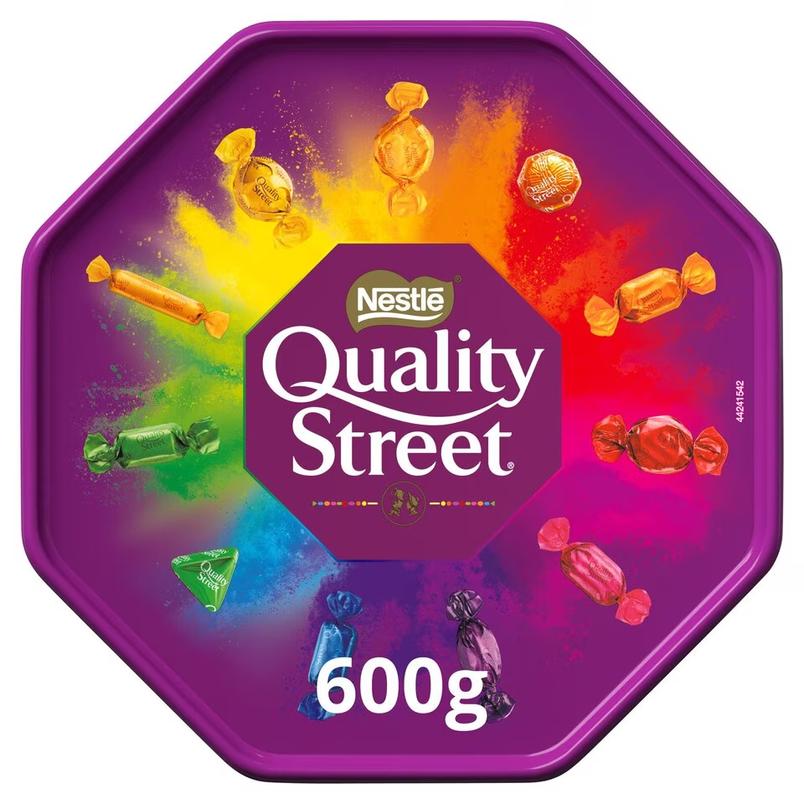 Tubs of Quality Street, Roses, Heroes £3.89 from Tesco