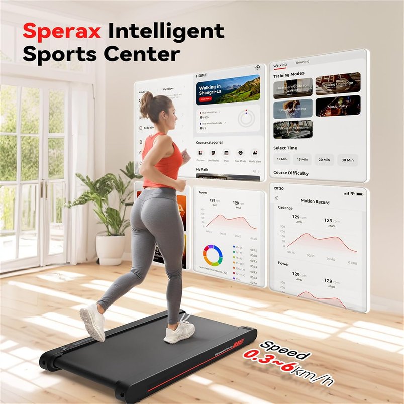 Perax 4-in-1 Vibration Walking Pad, Portable Under-Desk Treadmill £89.99