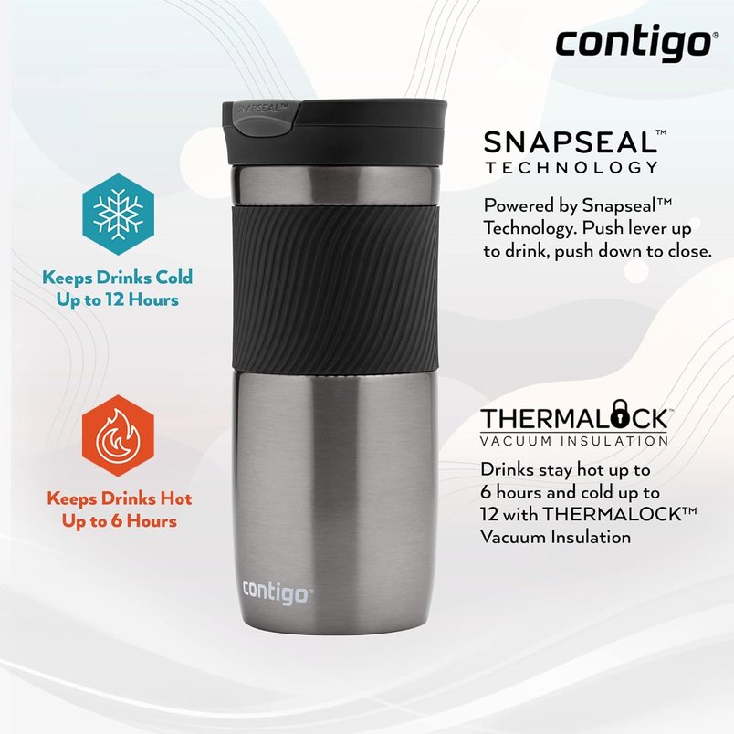 £8.99 Hot coffee, no spill - The Contigo Byron Travel Mug
