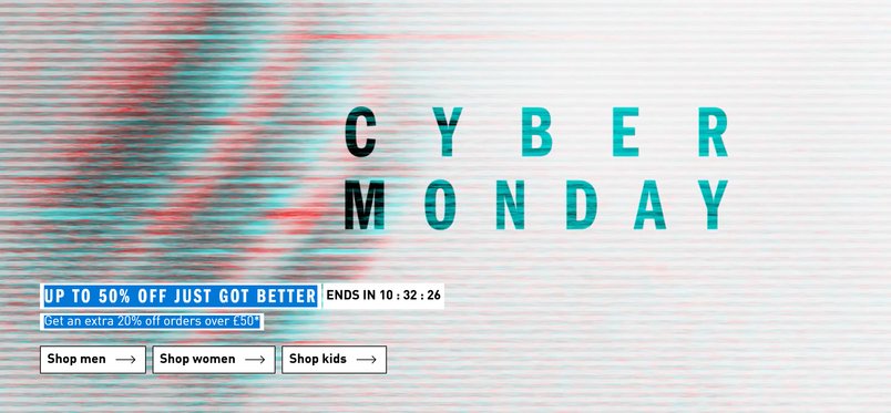 Cyber Monday at Adidas: up to 50% off + an extra 20% off when you spend over £50