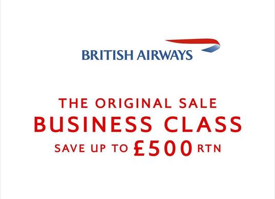 British Airways Business Class Sale from £95 Each Way incl. Bags &amp; Lounge