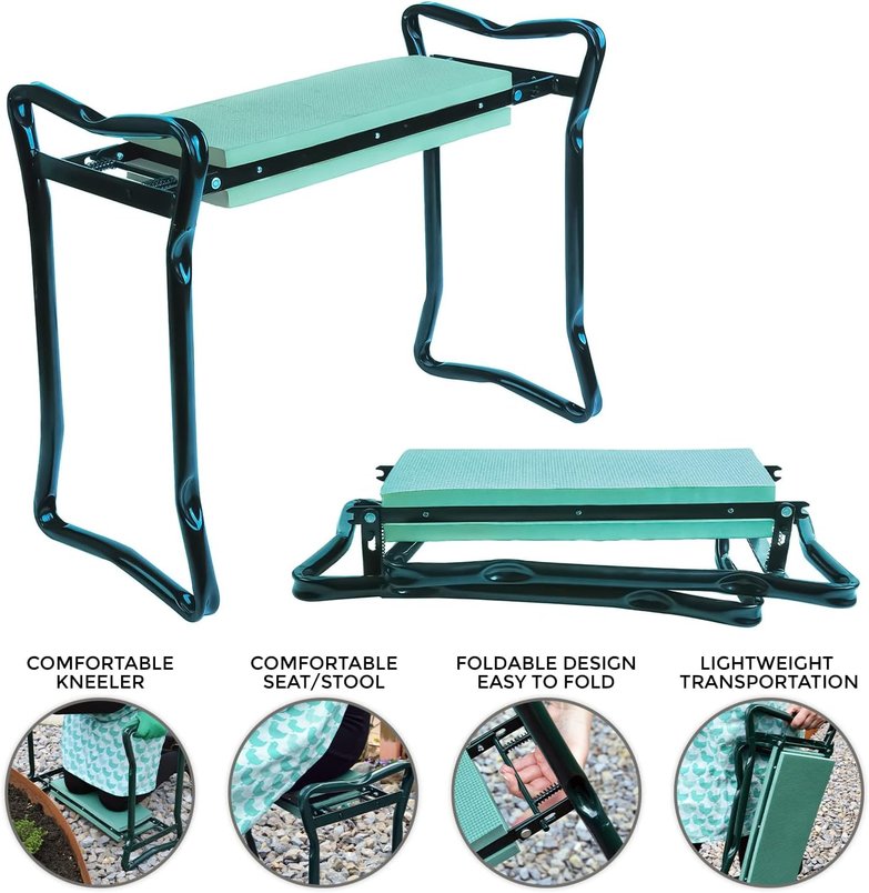 Crystals Garden Kneeler Seat – Heavy-Duty 3-in-1 Foldable Design