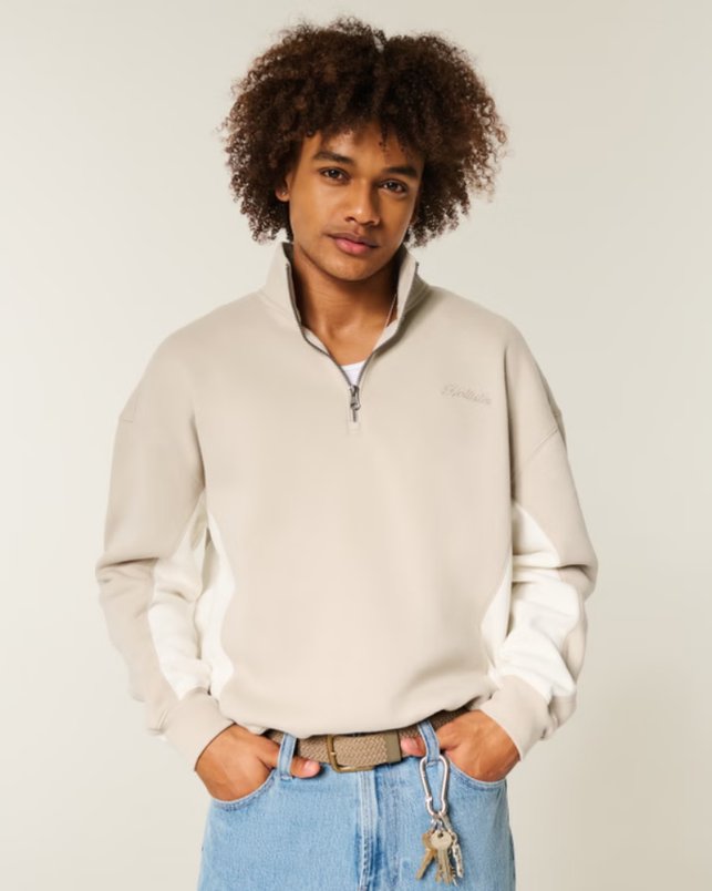 Boxy Logo Quarter-Zip Sweatshirt for £10.99