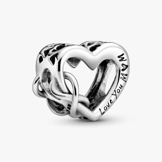 Love You Mum Infinity Heart Charm Sterling silver - £19.00