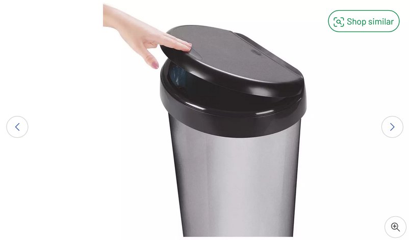 Moda 42 Litre Touch Top Bin - Grey - £15