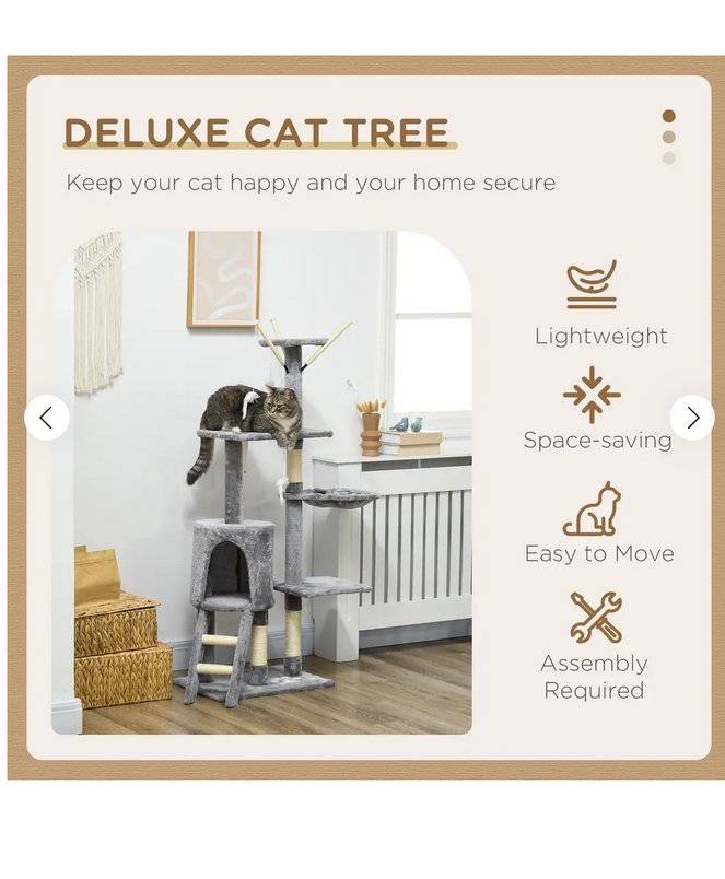 Cat Tree Kitty Activity Centre Scratching Post With Toys 5-tier for £31.45