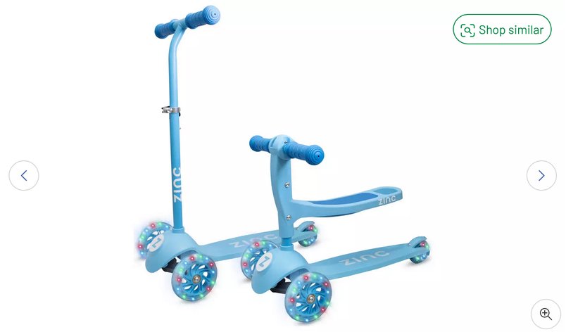 Zinc My First 3-in-1 Kids Light Up 3 Wheel Scooter - £17.50