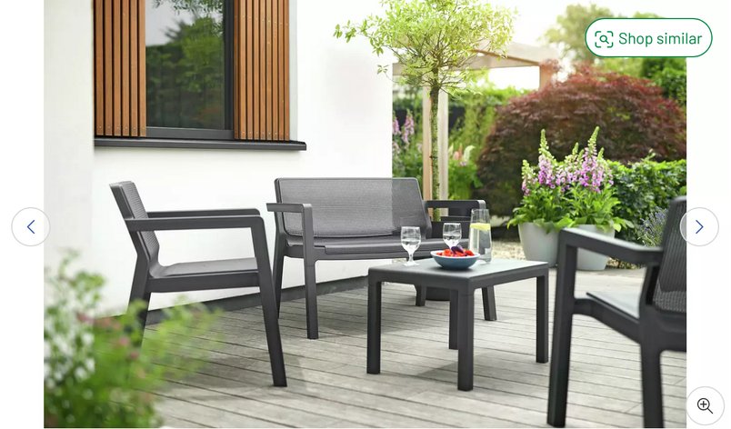 Dark Grey Keter Emily 4-Seater Plastic Garden Sofa Set for £120