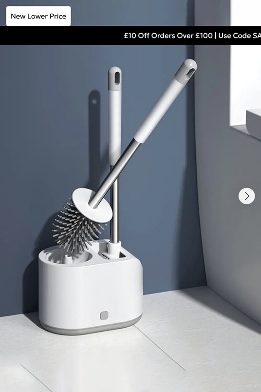 2-Pack Toilet Brushes with No-Drill Wall Holder for  £8.50