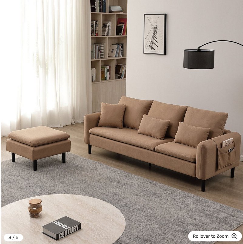Sable Brown 3 Seater Sofa for £169.99