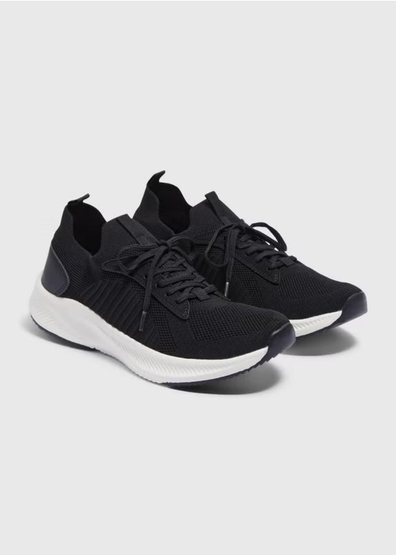 Black Knitted Sports Runner Trainers for £4 Sizes (6, 9, 10 & 12) - Click & Collect (99p)