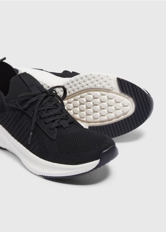 Black Knitted Sports Runner Trainers for £4 Sizes (6, 9, 10 & 12) - Click & Collect (99p)